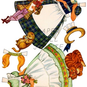 Alice in Wonderland Paper Dolls, 1970s Retro Printable (PDF & JPEG) image 6