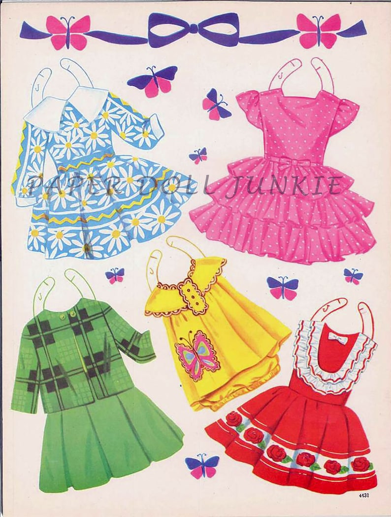 Paper Dolls Printable, Vintage Paper Dolls, Retro Paper Dolls, Little ...