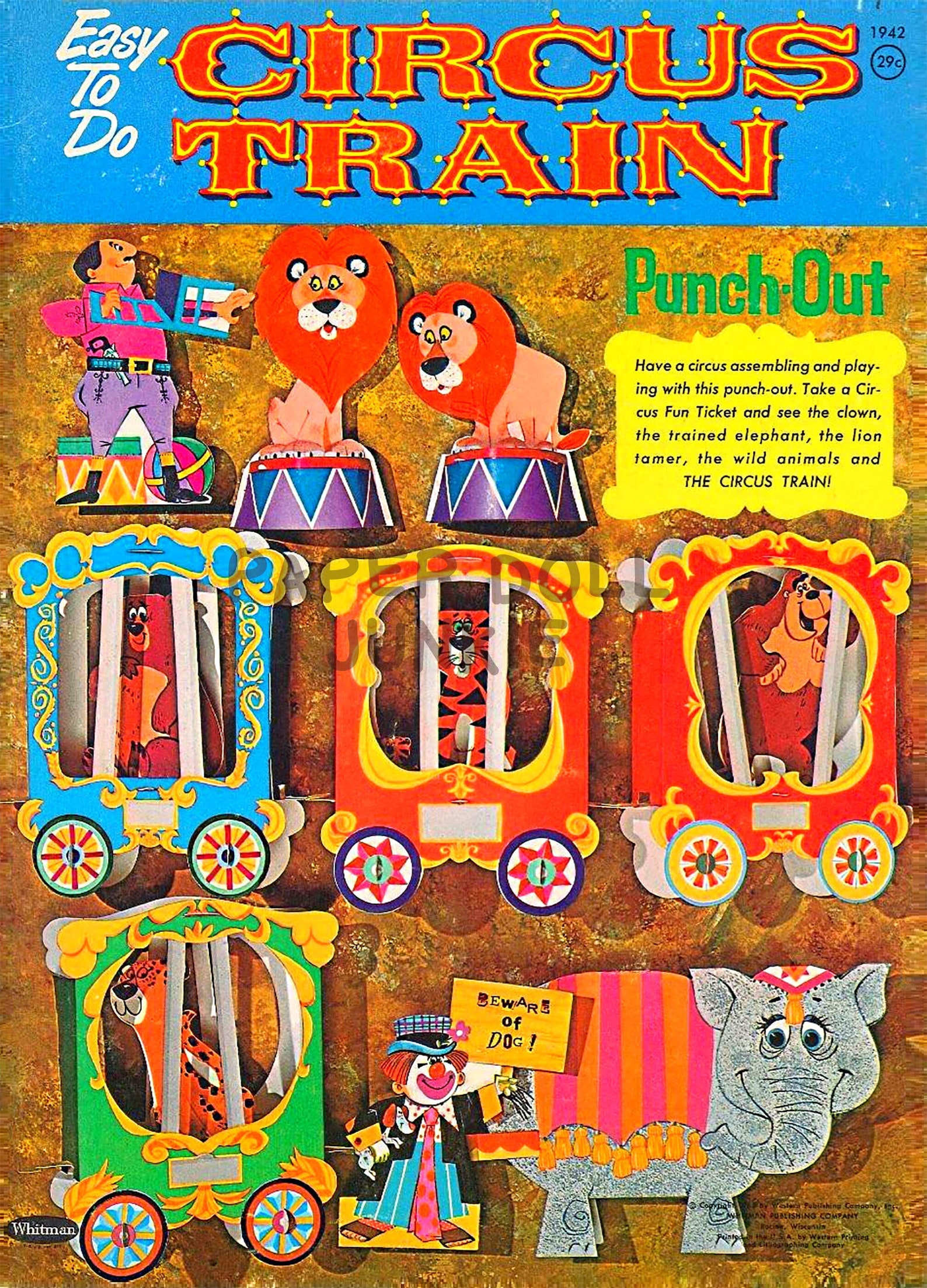 Circus Train Paper Toys Paper Dolls Circus Cut Outs Circus Fun Circus Clip Art Printable Paper ...