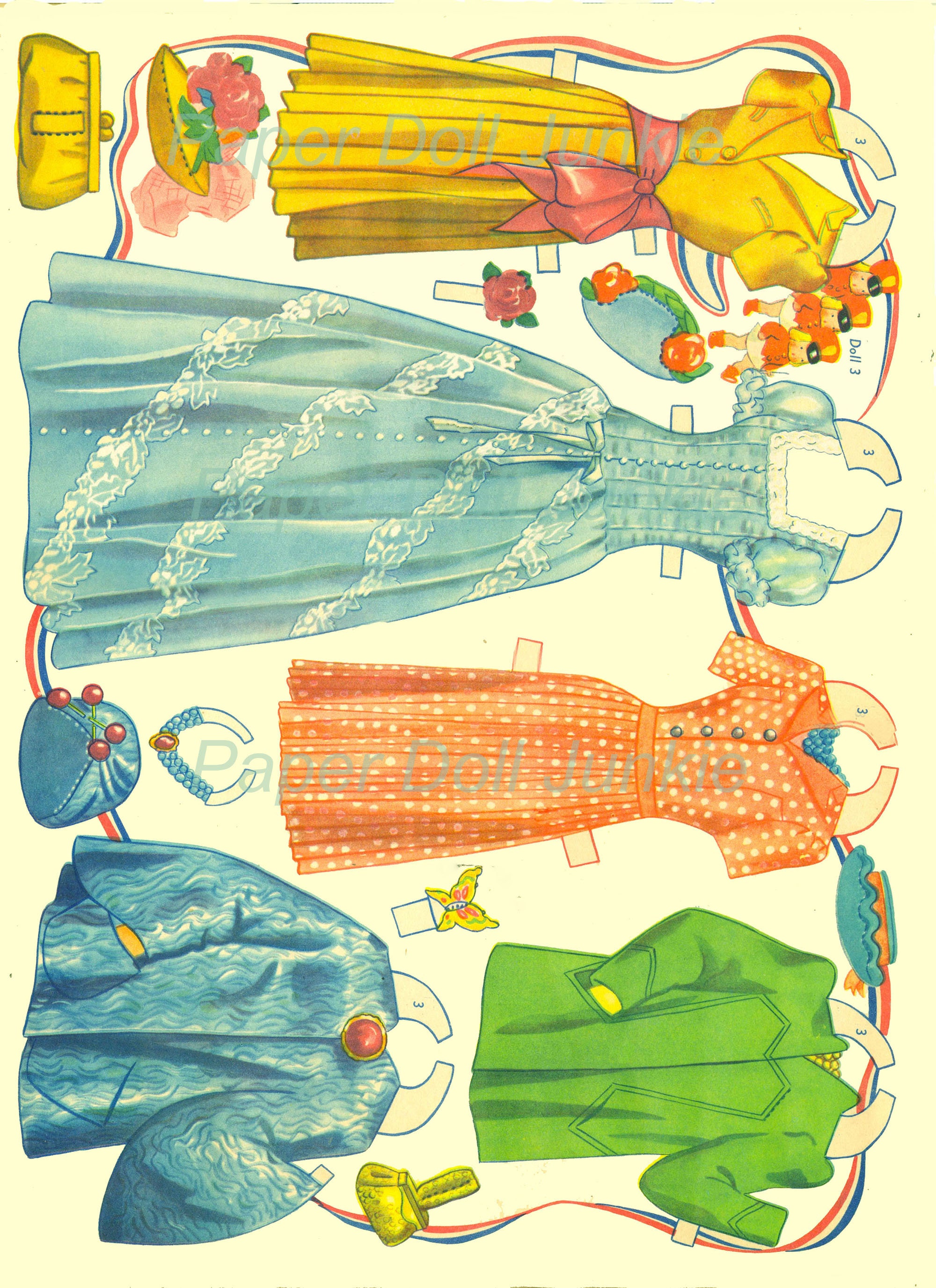 1941 Vintage Paper Dolls Printables Miss America Paper Doll Set 300 DPI
