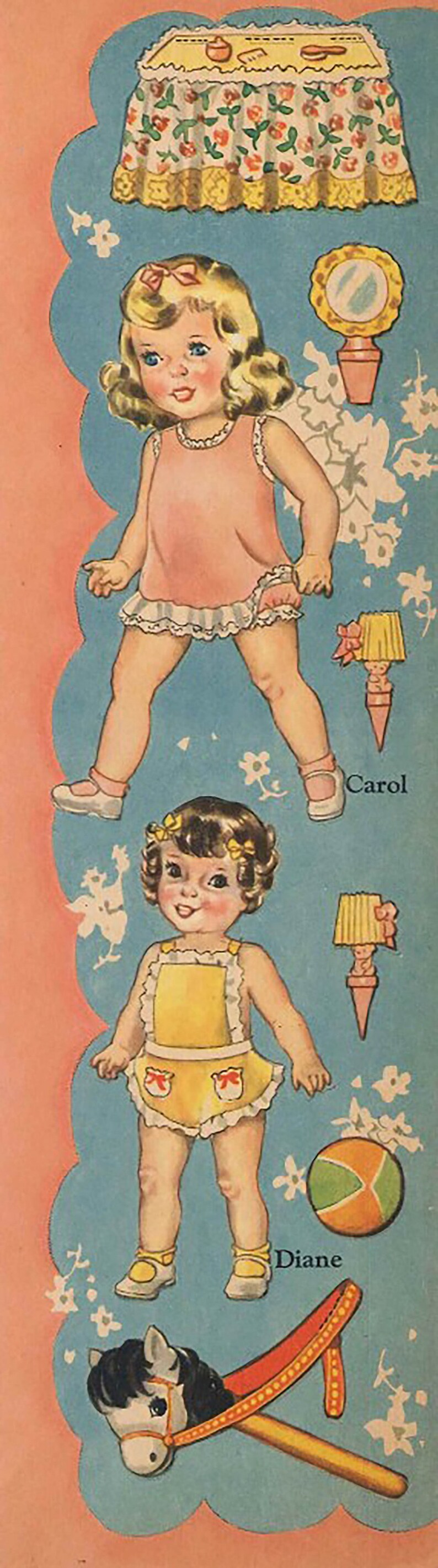 Vintage Paper Doll Printables Blue Bonnet Paper Dolls 1942 - Etsy