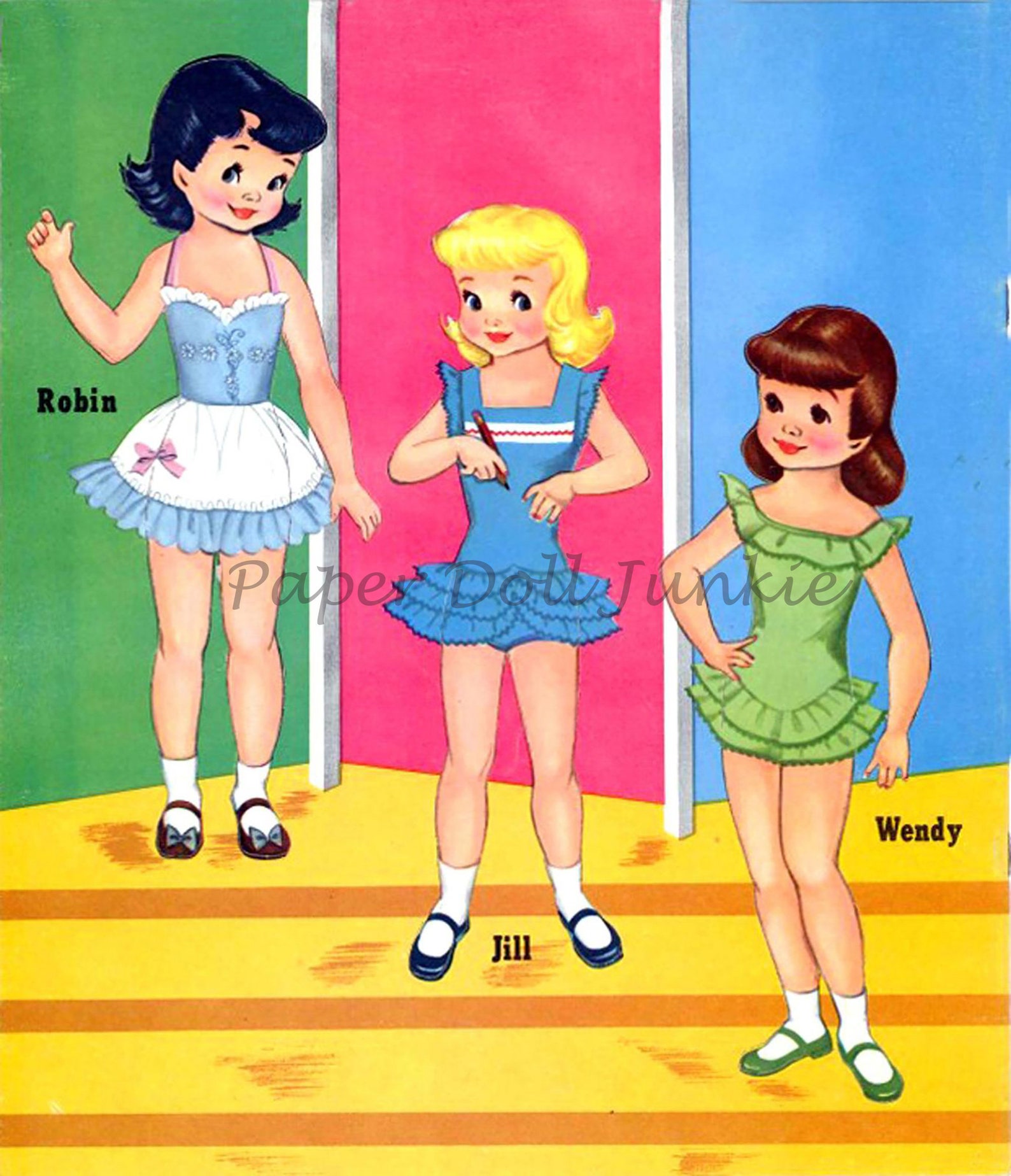 Vintage Paper Dolls, Little Maids Dress Shop, 1957 Paper Dolls