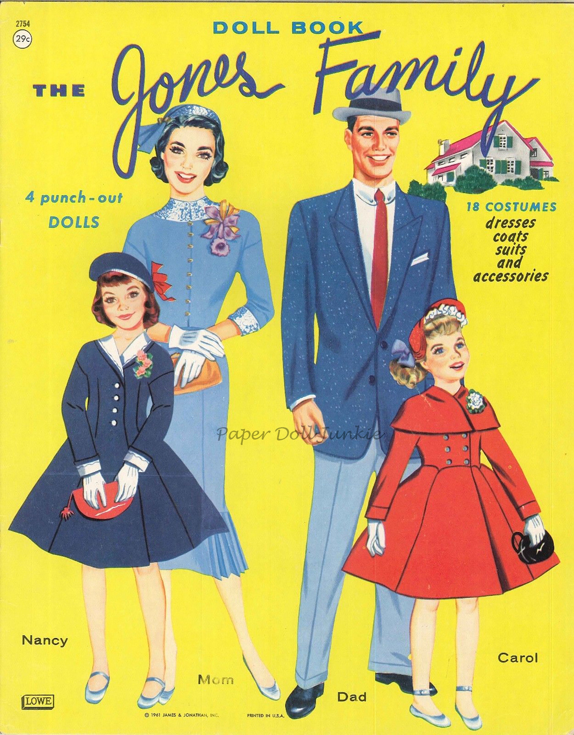 Vintage Paper Dolls the Jones Family 1961 Printable Paper Etsy