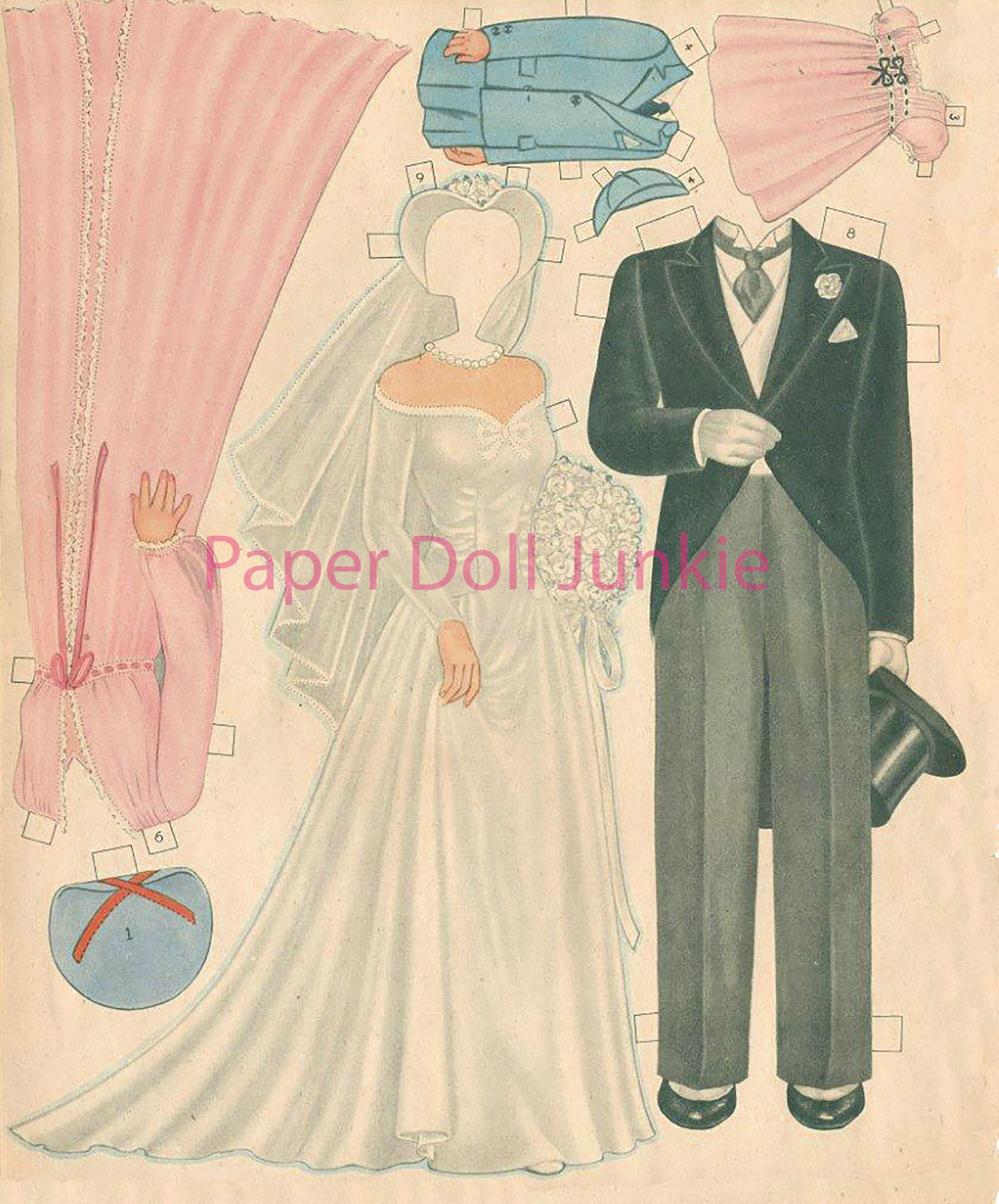 Vintage Paper Dolls Printable Instant Download PDF and JPEG 1945 All ...