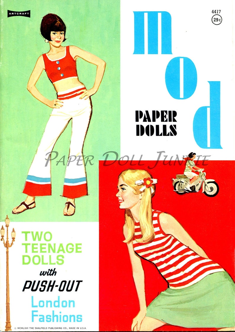 1960s Vintage Paper Dolls Retro Clip Art