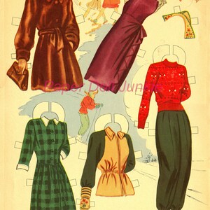 Vintage Paper Dolls - Instant Download - Merry Mermaids 1948 Paper Dolls - PDF Printable and 300 DPI JPEG Files Digital Retro Paper Dolls image 5