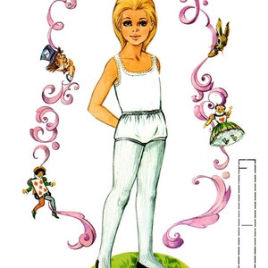 Alice in Wonderland Paper Dolls, 1970s Retro Printable (PDF & JPEG) image 2