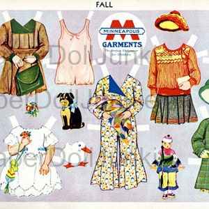 Instant Download Printable Paper Dolls 1940s Vintage PDF and JPEG Three Sets Digital Paper Dolls Scrapbooking Junk Journaling Ephemera