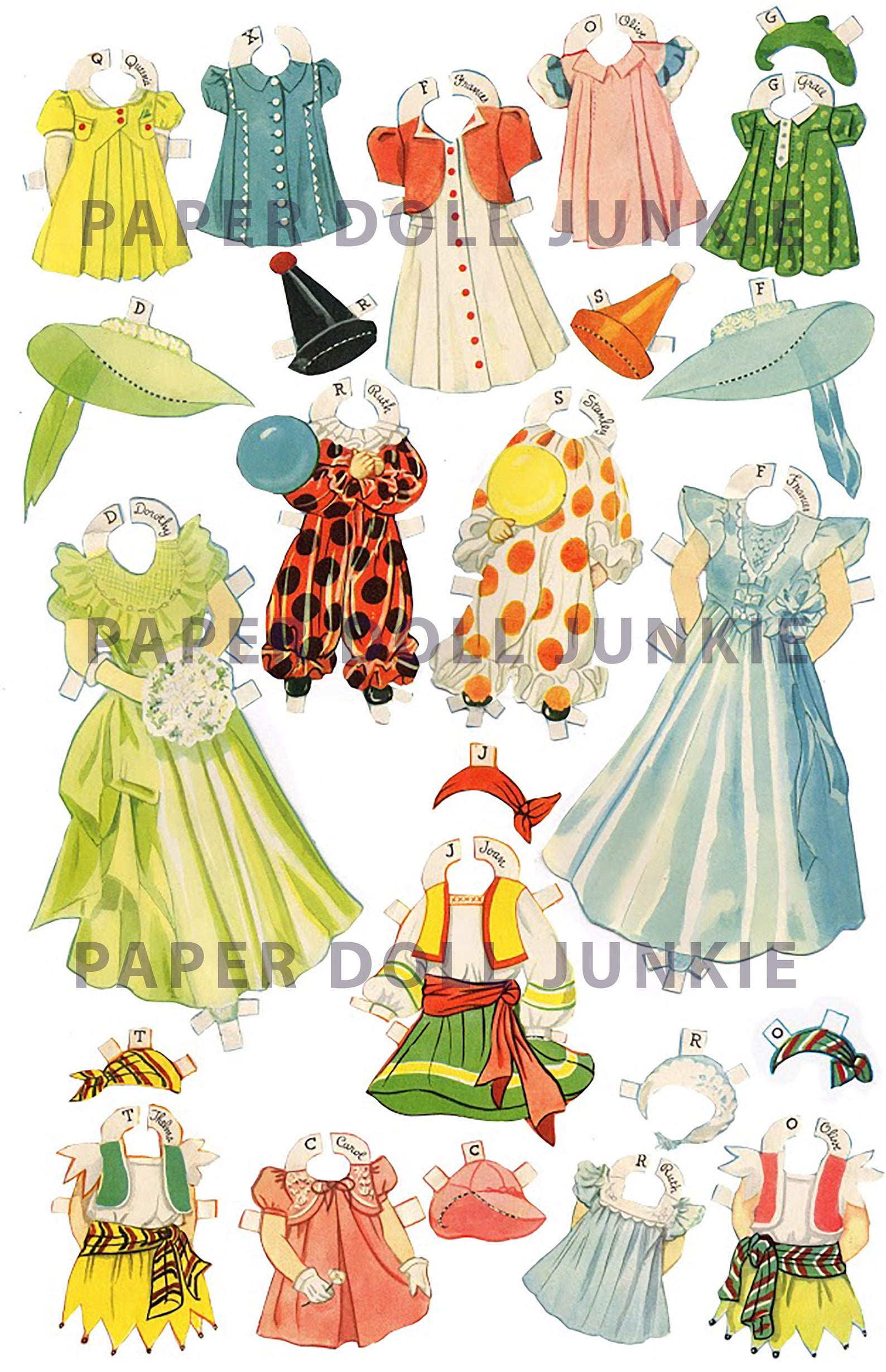 Printable Vintage Paper Dolls 27 Dancing School Paper Dolls Etsy