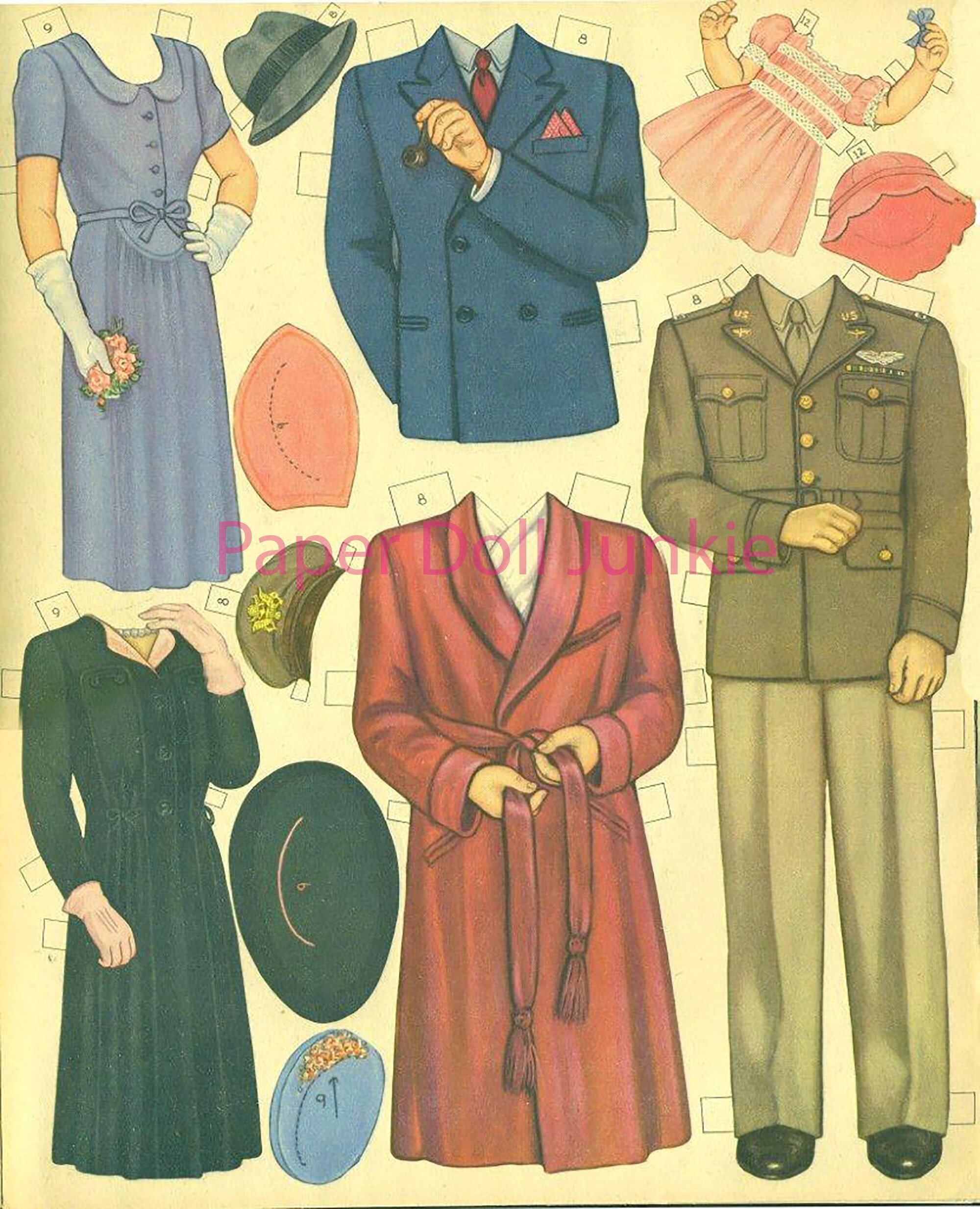 Vintage Paper Dolls Printable Instant Download PDF and JPEG 1945 All ...