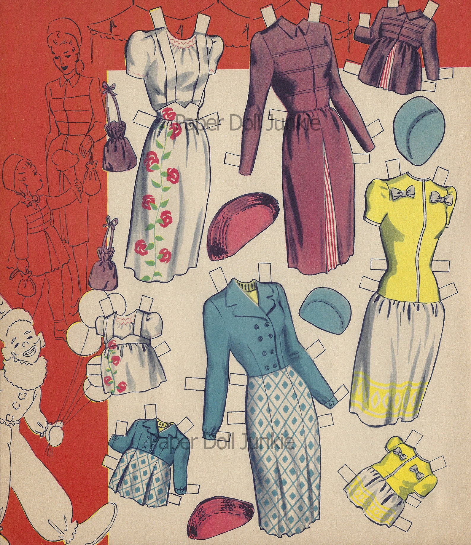 Vintage Paper Dolls Printable Paper Dolls Instant Download Paper