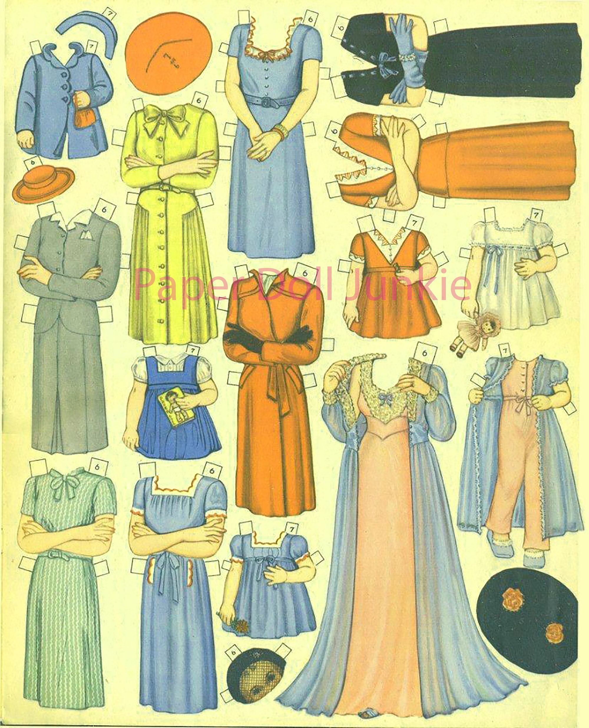 Vintage Paper Dolls Printable Instant Download PDF and JPEG 1945 All ...