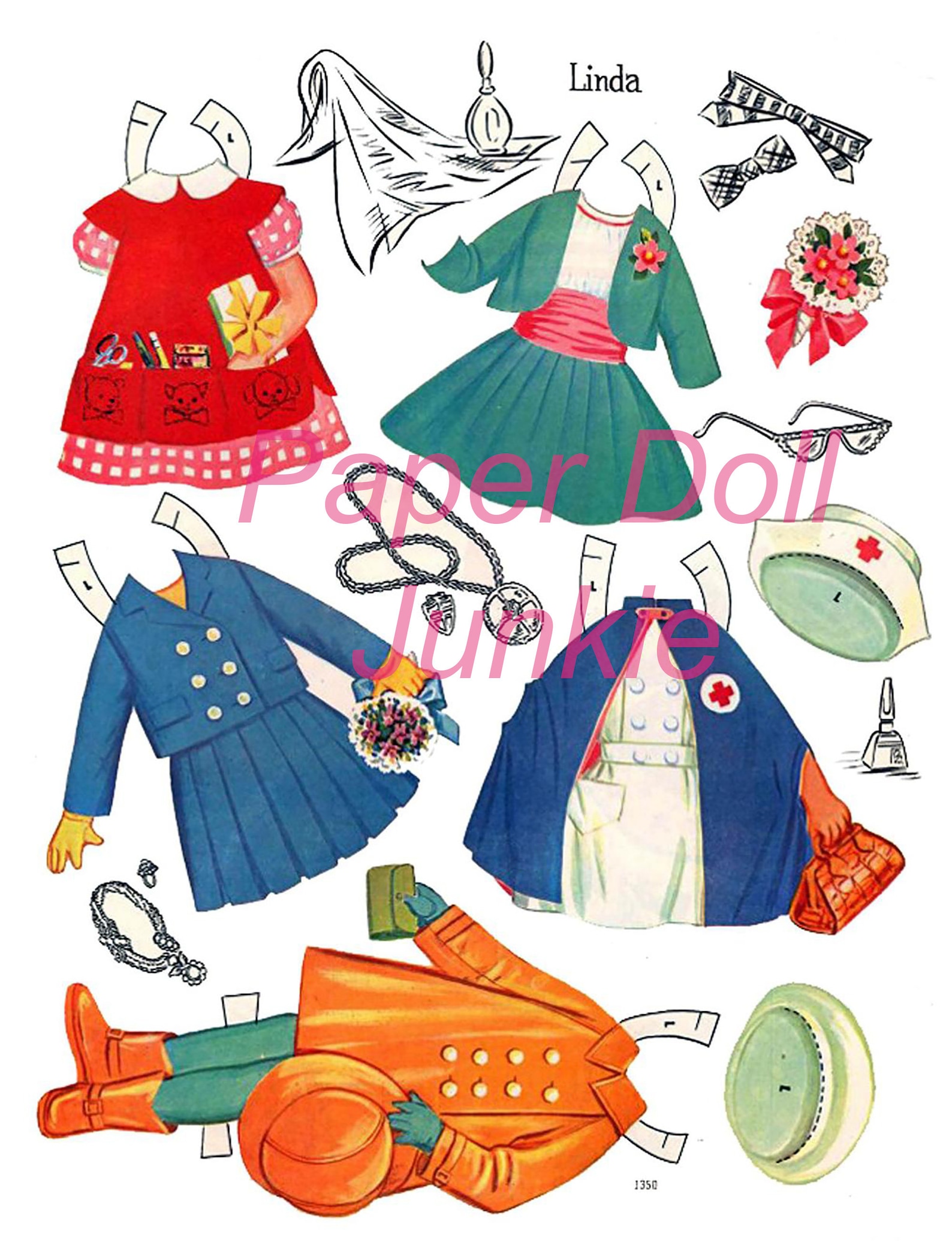 Vintage Paper Dolls Little Models Paper Dolls Instant Etsy