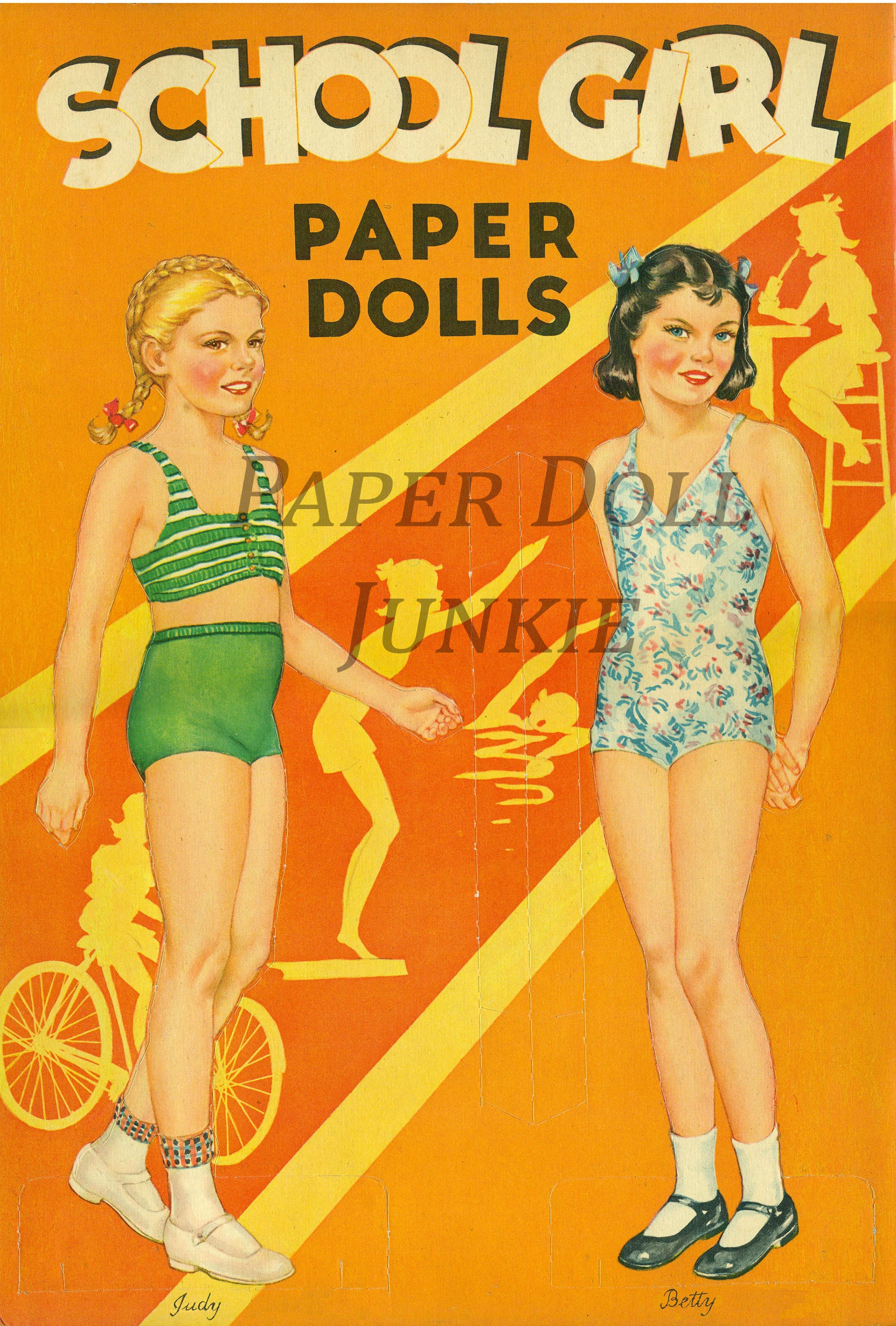 PDF PRINTABLE, Instant Download School Girl Paper Doll Set Vintage ...