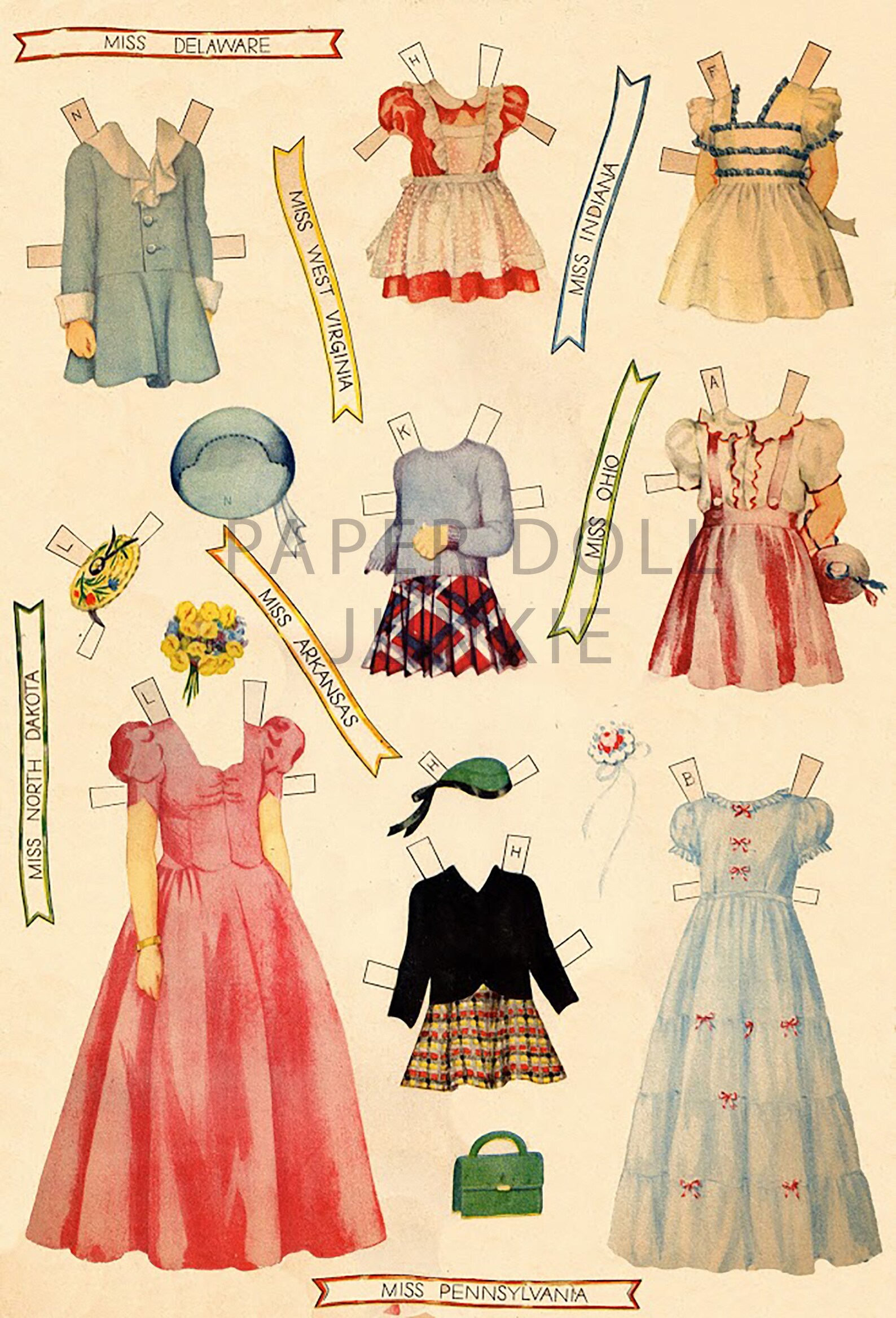 Vintage Paper Dolls Printable 1941 Little Miss America Paper Dolls 15
