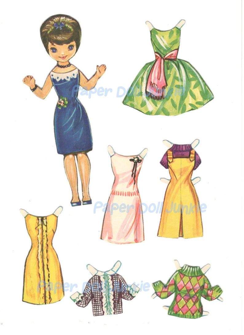 Printable Vintage Paper Doll Set Instant Download PDF Printable JPEG Files Clip Art Etsy Canada