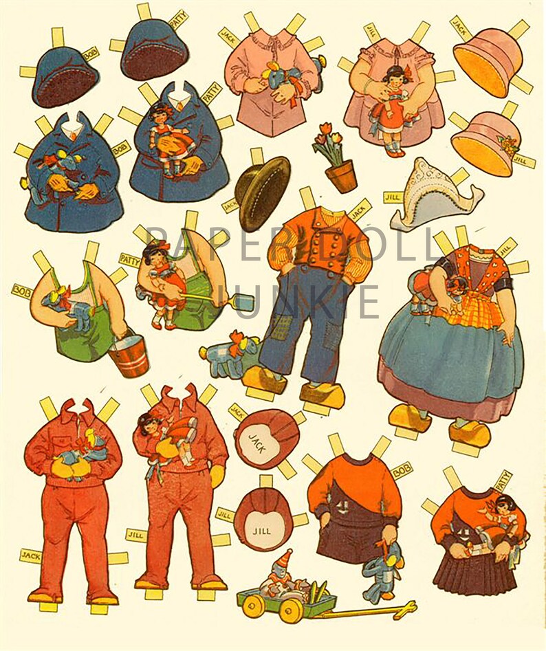 Huge Set of Paper Dolls Vintage Paper Dolls Instant Etsy