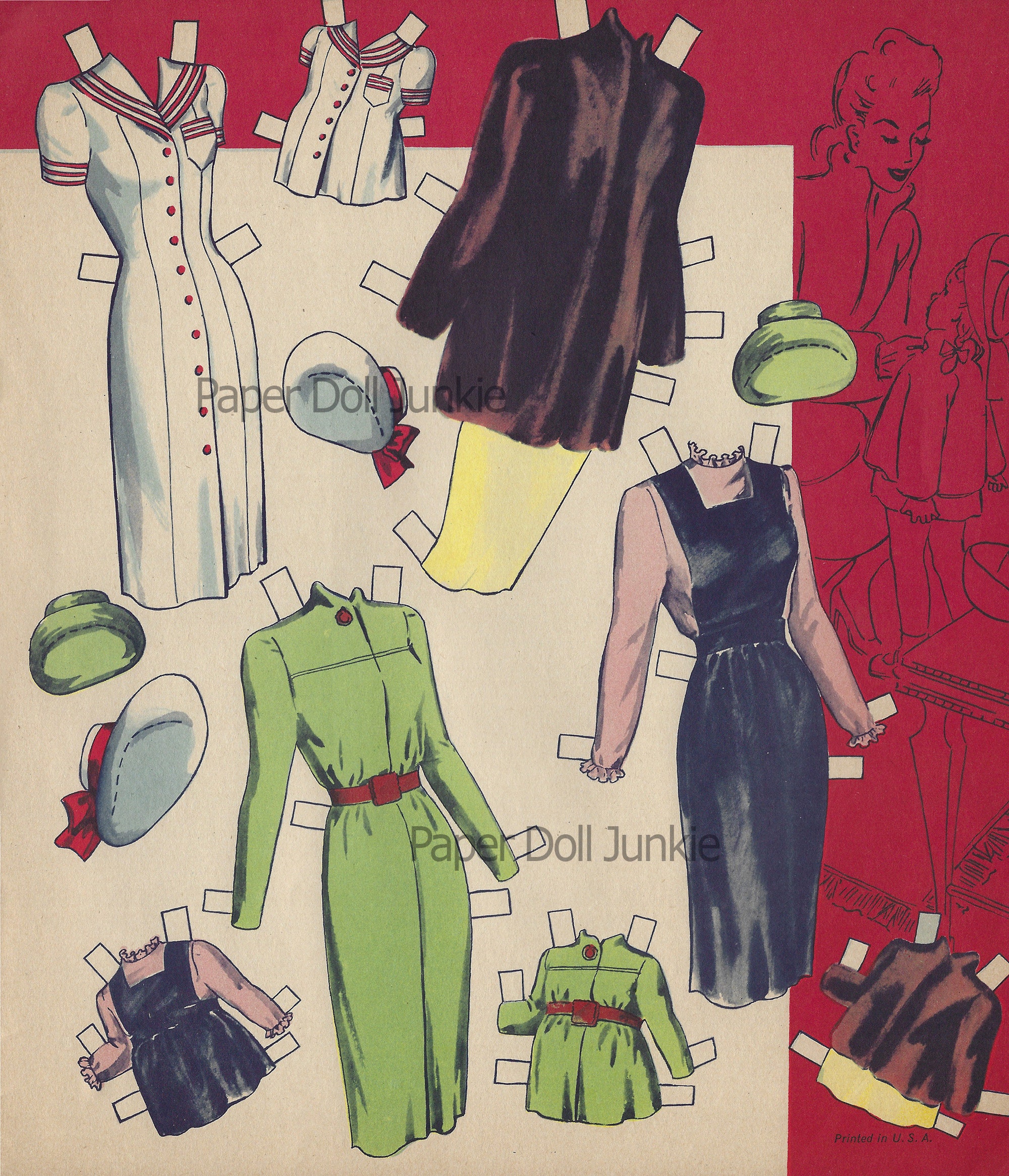Vintage Paper Dolls, Printable Paper Dolls, Instant Download Paper ...