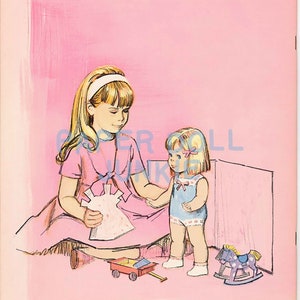 Vintage Paper Doll - Baby First Step - 1965 Paper Doll - Instant Download Printable PDF and JPEG files - Doll Clip Art image 2