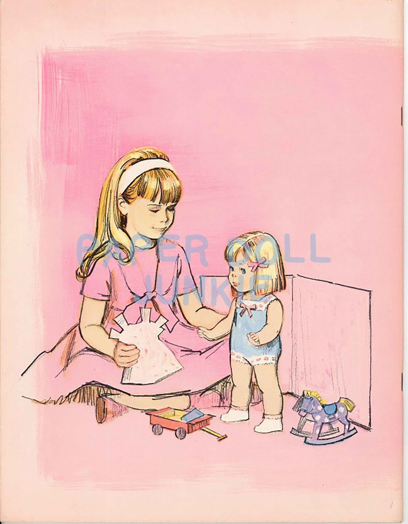 Vintage Paper Doll - Baby First Step - 1965 Paper Doll - Instant Download Printable PDF and JPEG files - Doll Clip Art image 2