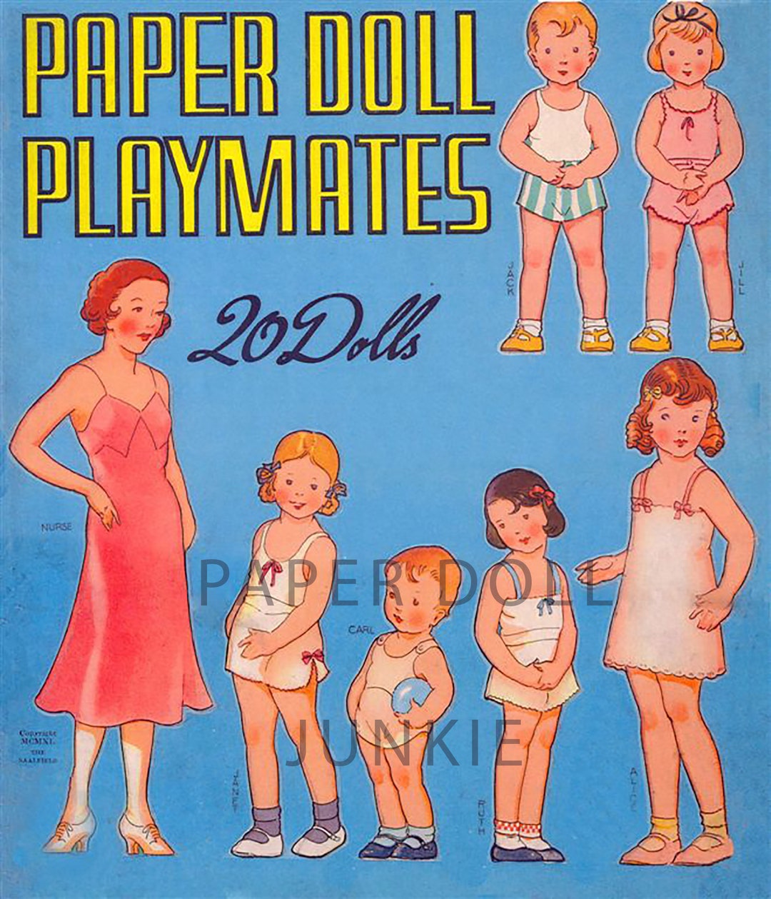 Huge Set of Paper Dolls Vintage Paper Dolls Instant Download Children