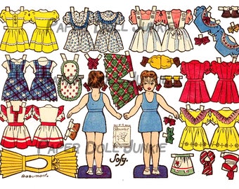 Instant Download Paper Dolls, Double Sided Paper Dolls