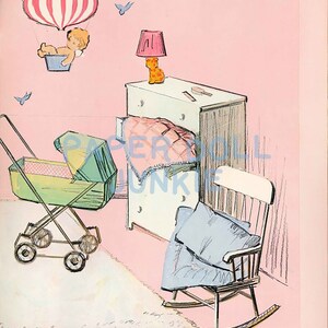 Vintage Paper Doll - Baby First Step - 1965 Paper Doll - Instant Download Printable PDF and JPEG files - Doll Clip Art image 5