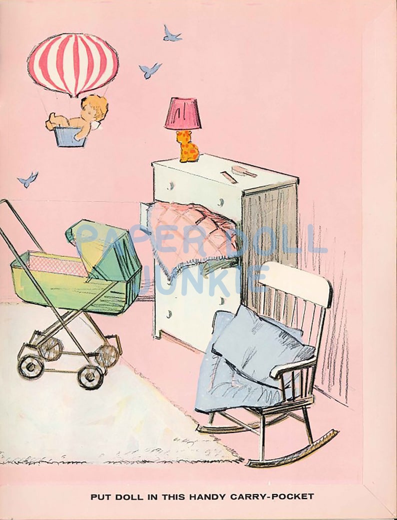Vintage Paper Doll - Baby First Step - 1965 Paper Doll - Instant Download Printable PDF and JPEG files - Doll Clip Art image 5