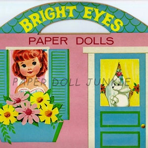 Téléchargement instantané vintage Paper Dolls Bright Eyes des années 1960 numérique imprimable PDF et JPEG Jolie petite fille Clip Art Scrapbookings Journalisation indésirable