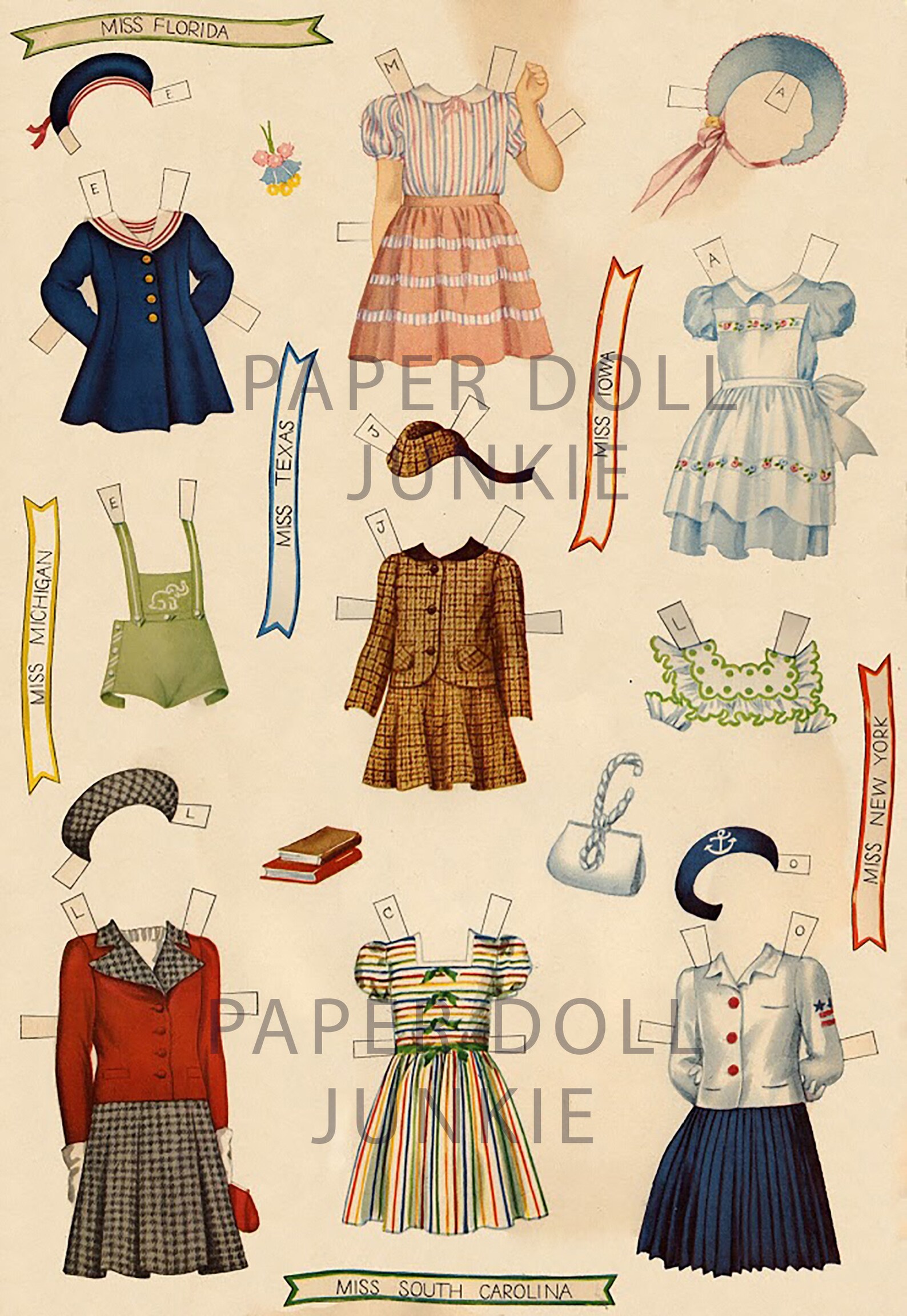 Vintage Paper Dolls Printable 1941 Little Miss America Paper Dolls 15