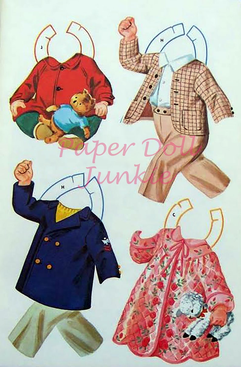 Vintage Paper Dolls, Printable Paper Dolls, Baby Paper Dolls, Baby and Little Children Clip Art ...