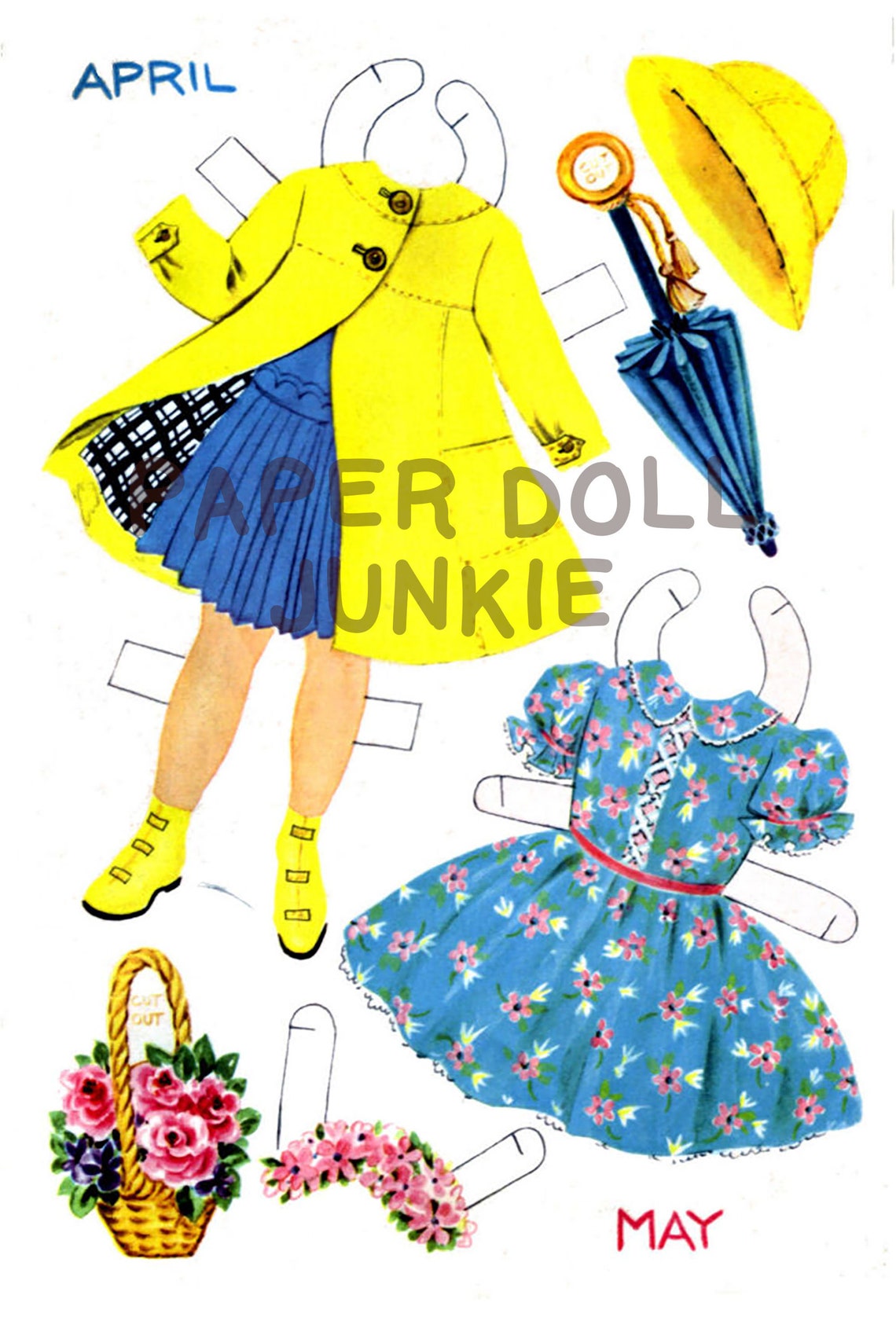 1960s Vintage Paper Doll Instant Download Paper Doll PDF Printable Paper Doll Vintage Printable