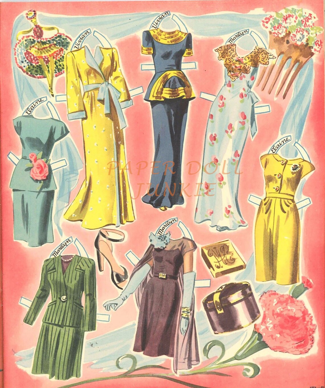 Glamour Magazine Cover Girls Paper Dolls 1940s Paper Dolls