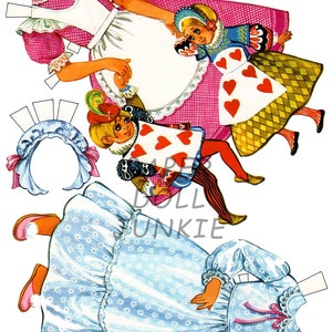 Alice in Wonderland Paper Dolls, 1970s Retro Printable (PDF & JPEG) image 5