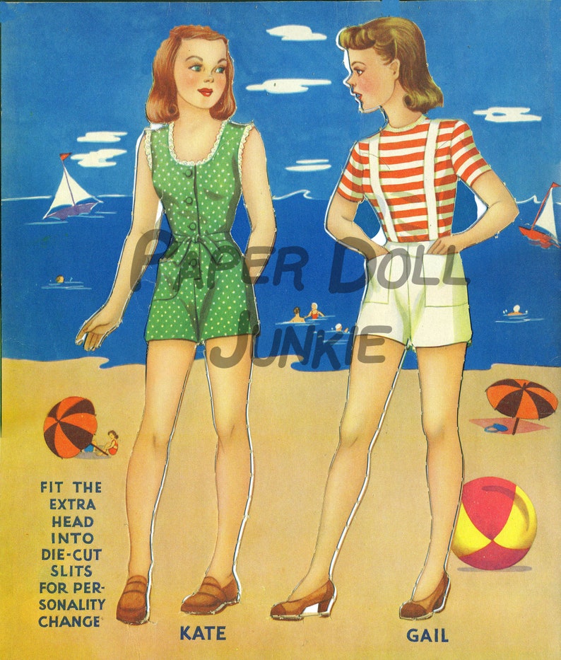 Vintage Paper Dolls, Printable Paper Dolls Etsy