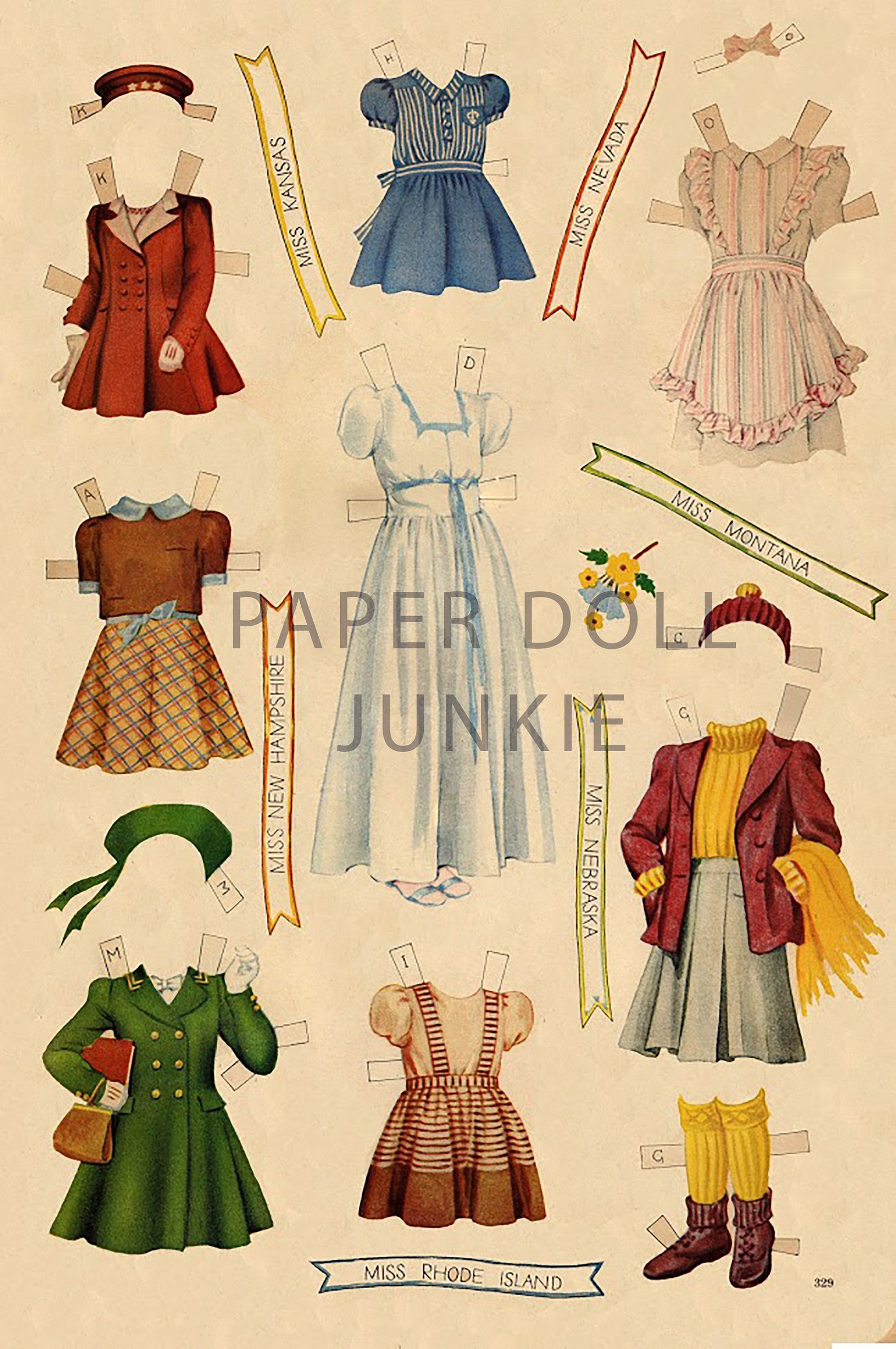 Vintage Paper Dolls Printable 1941 Little Miss America Paper Dolls 15