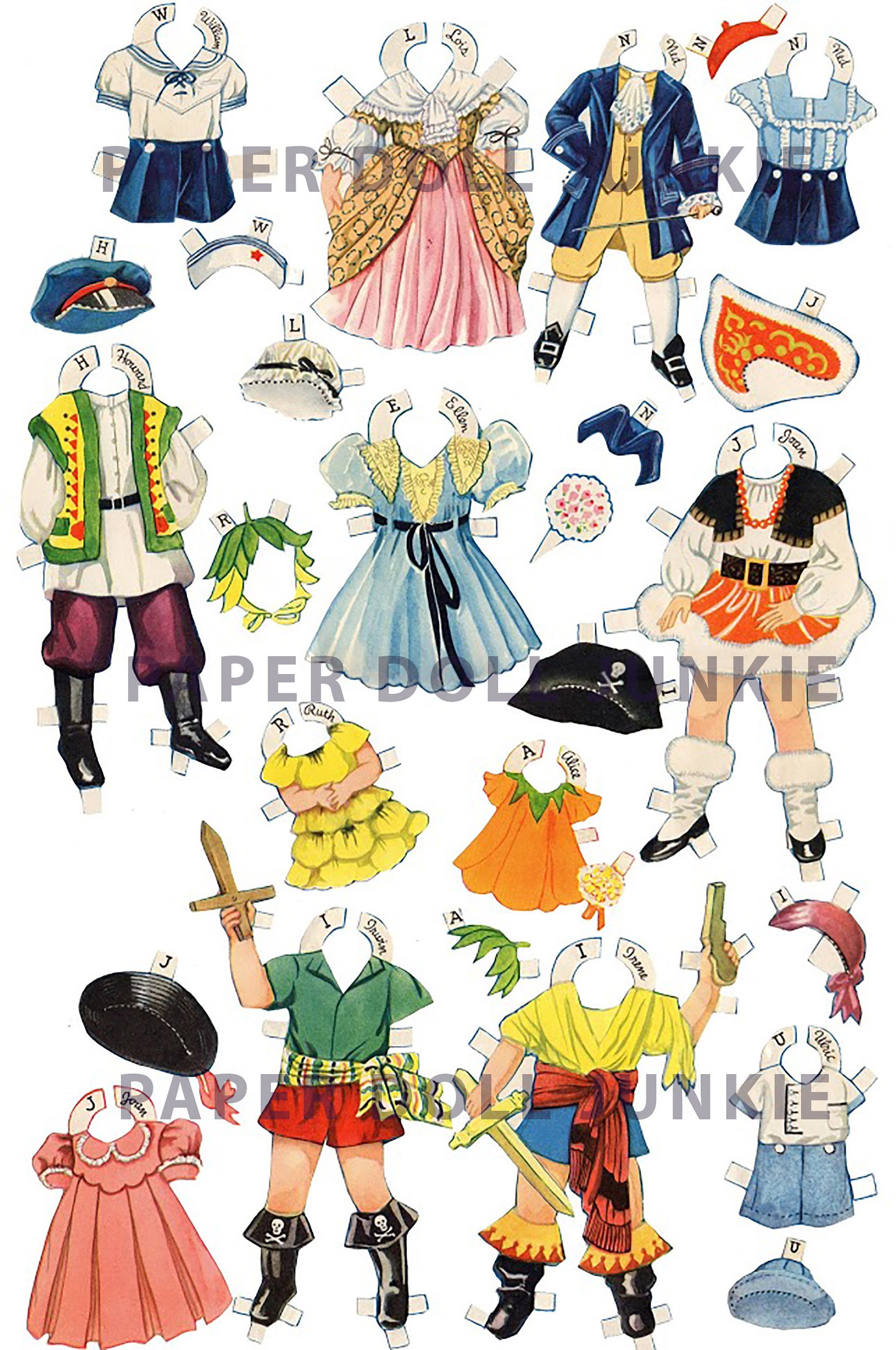 Printable Vintage Paper Dolls 27 Dancing School Paper Dolls Etsy