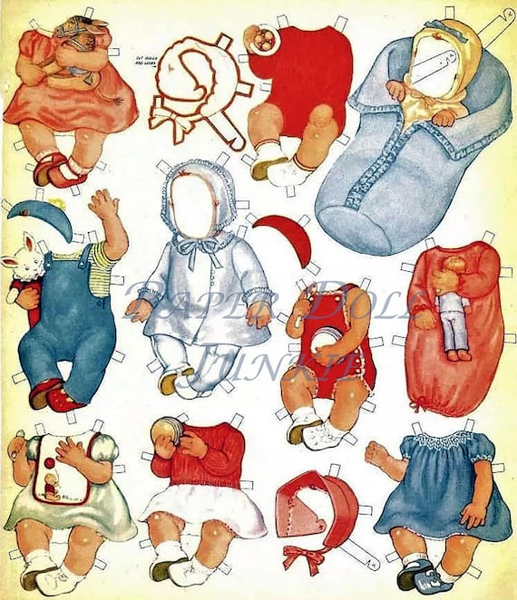 QueenHolden　ヴィンテージ　ペーパードール Vintage Paper Dolls Baby Dolls Queen Holden Circa 1945 Baby and
