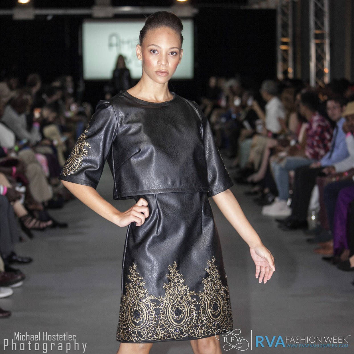black and gold designer dress