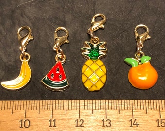 Tropical fruits - in a set of 4, mixed or single variety - stitch markers