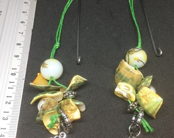 Orifice hook with shells and pearls, approx. 10 cm