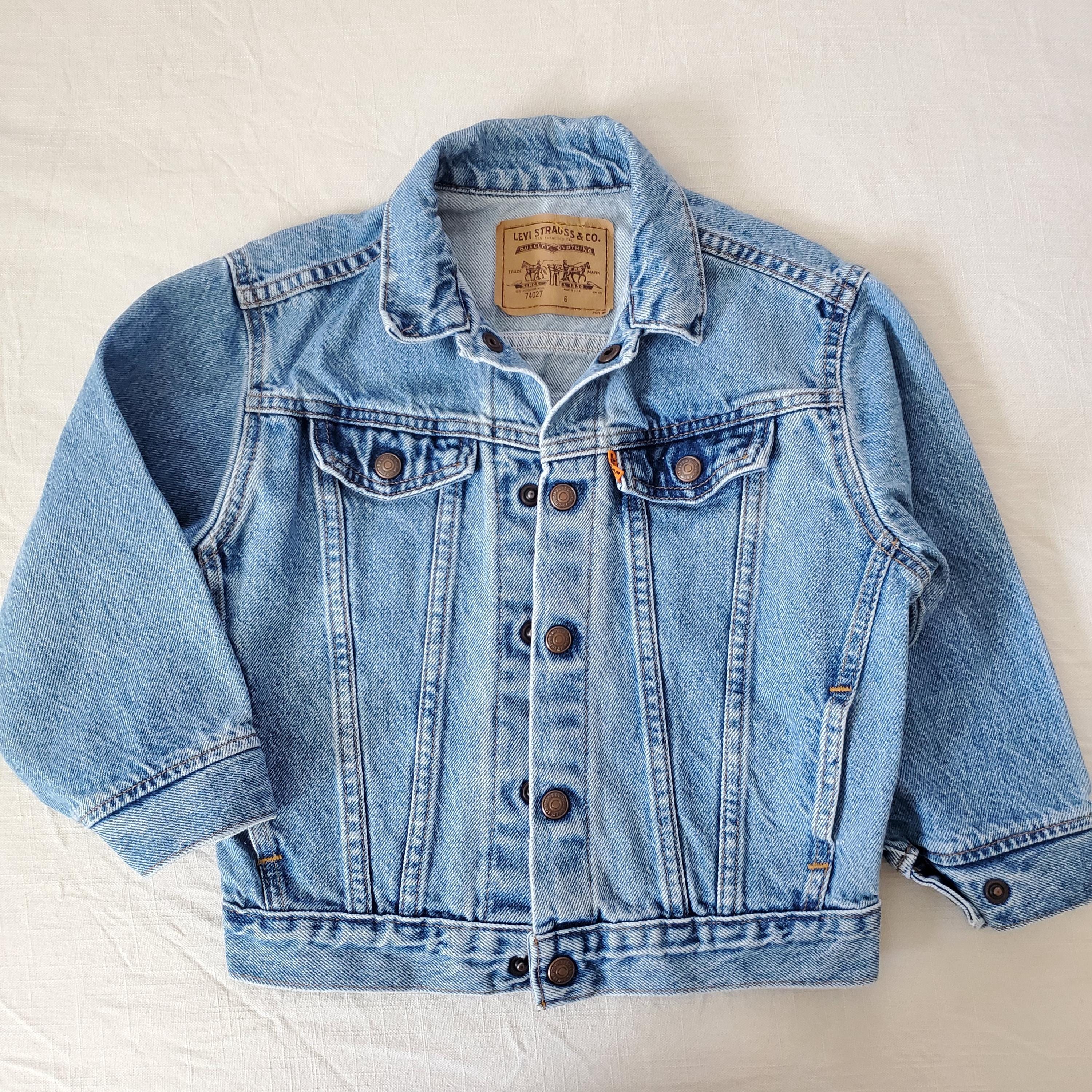Vintage Levis Trucker Jacket, Made in Usa, Orange Tab Levis