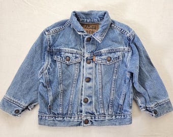 Chaqueta vaquera Levi's Trucker vintage con lengüeta naranja, talla 2/3