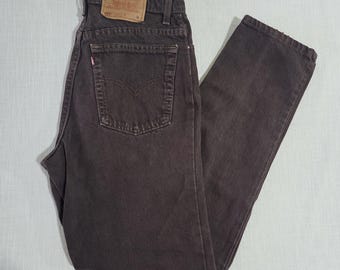 Vintage Levi's 550 Fit Chocolate Jeans Red Tab 28 inch waist