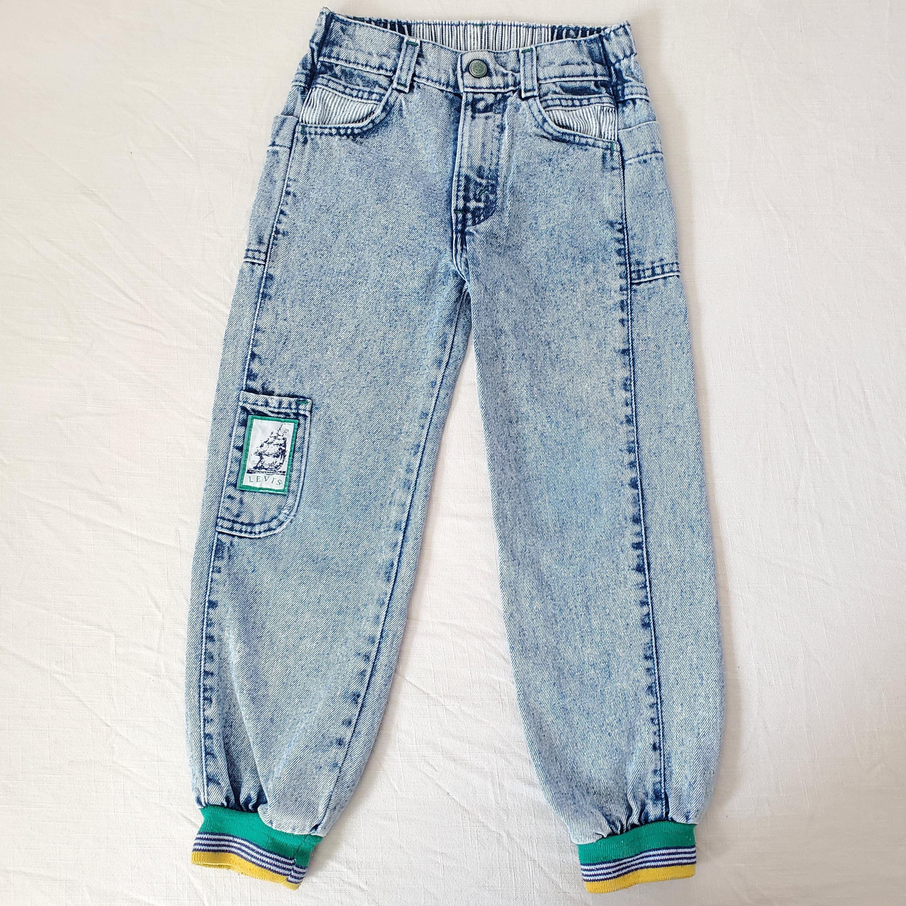 Vintage Levi's Acid Wash Jogger Sport Jeans Kids 6/7 *relaxed