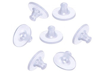 20 x Large Soft Rubber Earring Replacement Back Pads 10mm