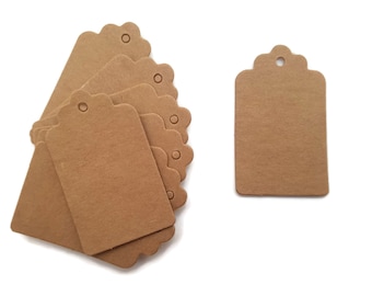 Kraft Paper Tag Gift Name Cards Price Label Card Tag ~ Light-Mocha 5x3cm