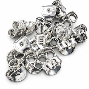 Solid Sterling Silver 925 Earring Backs Butterfly Scrolls Push Fit Small 5mm