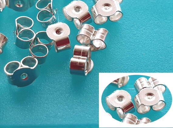 2 x 925 Solid Sterling Silver Butterfly Earring Backs Scrolls Push Fit 1 pair