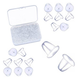 Clear Earring Studs, 3mm Invisible Earrings Plastic Earrings Blank Pins, Plastic Earrings Posts Rubber Earrings for Sports, Surgery and Sleep (200